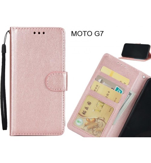 MOTO G7  case Silk Texture Leather Wallet Case