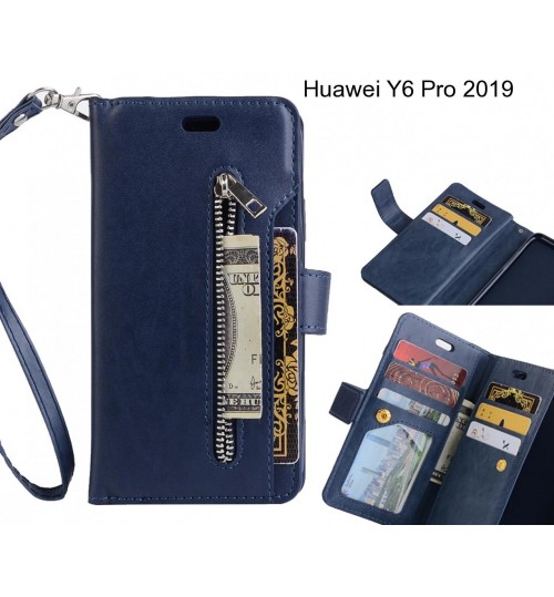 Huawei Y6 Pro 2019 case 10 cards slots wallet leather case with zip