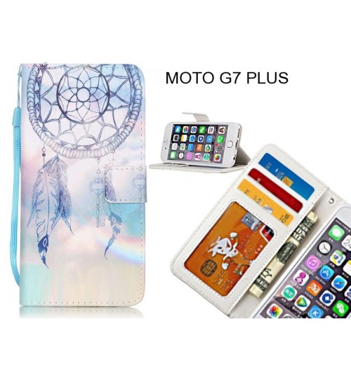 MOTO G7 PLUS case 3 card leather wallet case printed ID