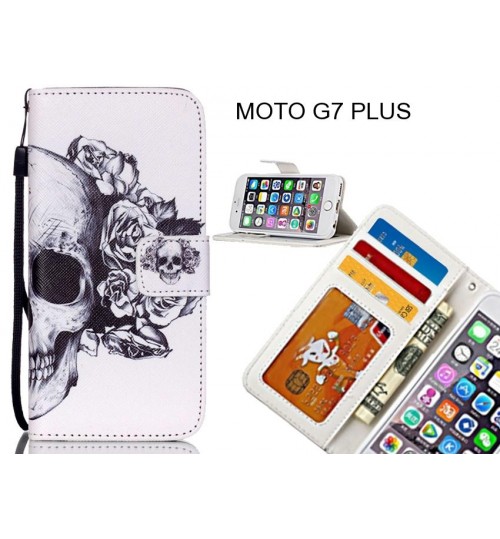 MOTO G7 PLUS case 3 card leather wallet case printed ID