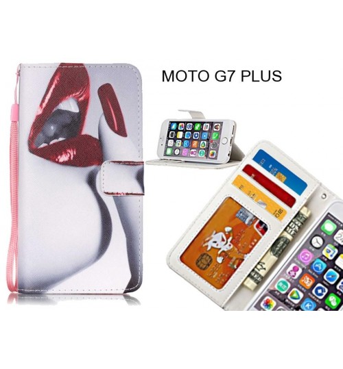 MOTO G7 PLUS case 3 card leather wallet case printed ID