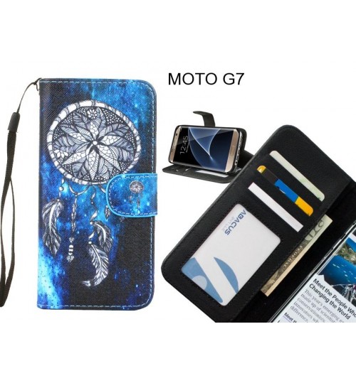 MOTO G7 case 3 card leather wallet case printed ID