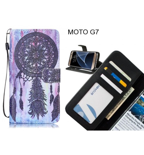 MOTO G7 case 3 card leather wallet case printed ID