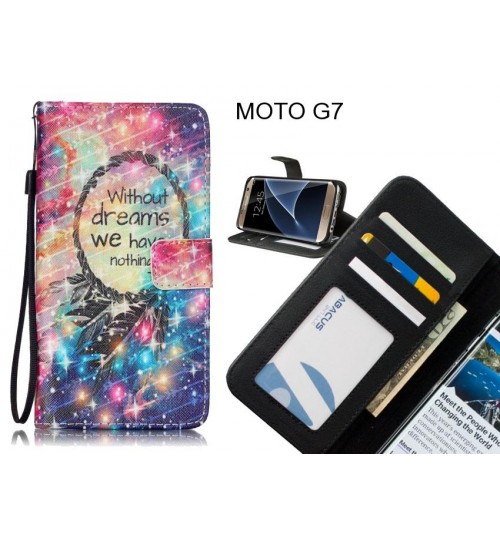 MOTO G7 case 3 card leather wallet case printed ID