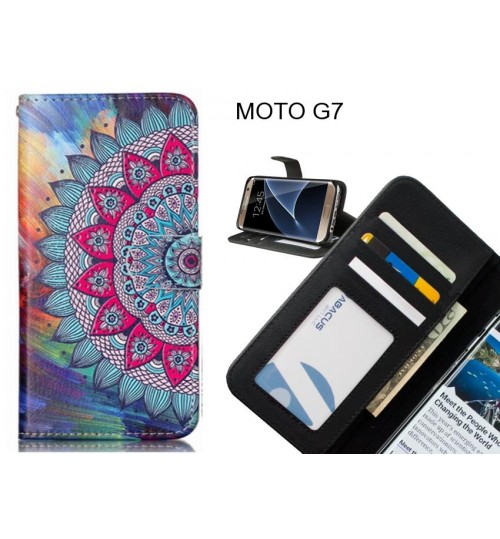 MOTO G7 case 3 card leather wallet case printed ID