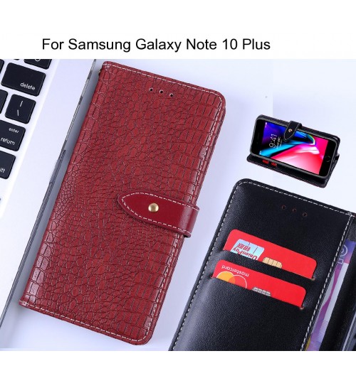 Samsung Galaxy Note 10 Plus case croco pattern leather wallet case