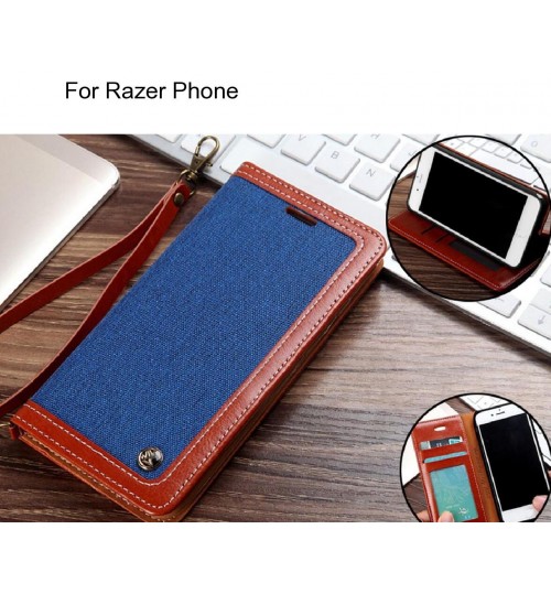 Razer Phone Case Wallet Denim Leather Case