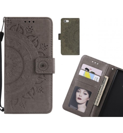 iPhone 6S Plus Case mandala embossed leather wallet case