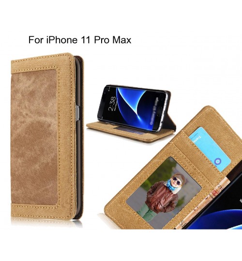 iPhone 11 Pro Max case contrast denim folio wallet case