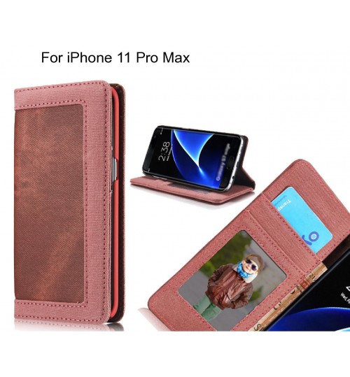 iPhone 11 Pro Max case contrast denim folio wallet case