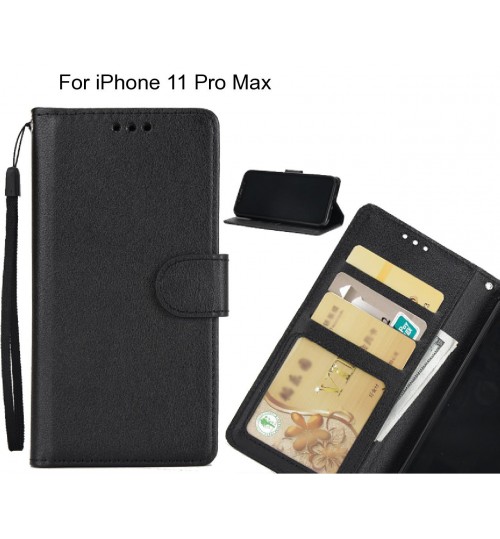 iPhone 11 Pro Max  case Silk Texture Leather Wallet Case