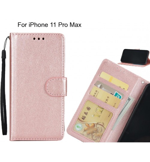 iPhone 11 Pro Max  case Silk Texture Leather Wallet Case