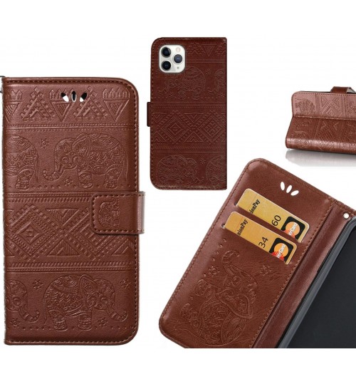 iPhone 11 Pro Max case Wallet Leather case Embossed Elephant Pattern