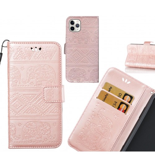 iPhone 11 Pro Max case Wallet Leather case Embossed Elephant Pattern