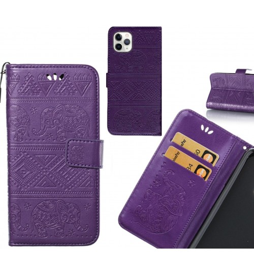 iPhone 11 Pro Max case Wallet Leather case Embossed Elephant Pattern