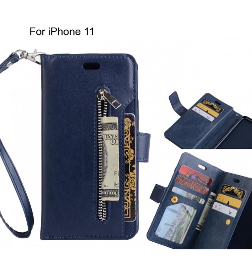 iPhone 11 case 10 cards slots wallet leather case with zip