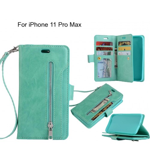 iPhone 11 Pro Max case 10 cards slots wallet leather case with zip