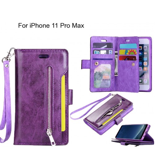 iPhone 11 Pro Max case 10 cards slots wallet leather case with zip