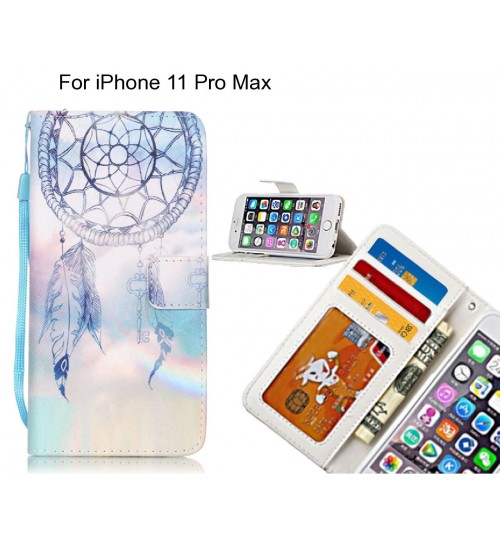 iPhone 11 Pro Max case 3 card leather wallet case printed ID