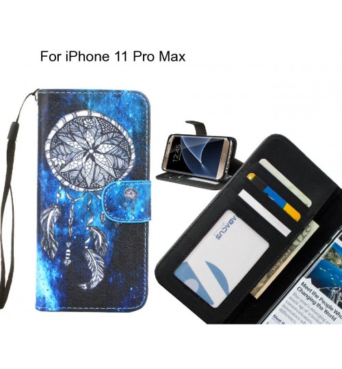 iPhone 11 Pro Max case 3 card leather wallet case printed ID