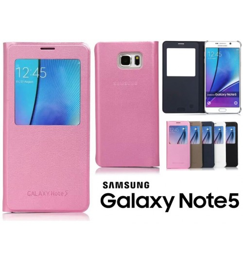 Samsung Galaxy Note 5 case Leather Flip window