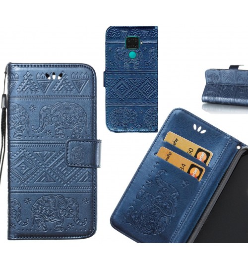 Huawei Mate 30 Lite case Wallet Leather case Embossed Elephant Pattern