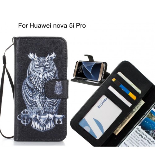 Huawei nova 5i Pro case 3 card leather wallet case printed ID