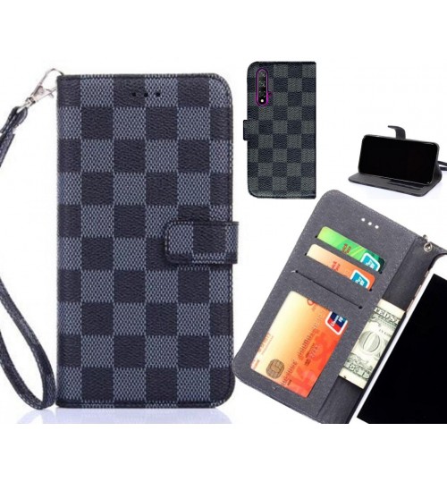 Huawei nova 5T Case Grid Wallet Leather Case