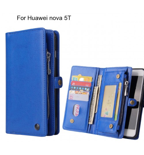 Huawei nova 5T Case Retro leather case multi cards cash pocket