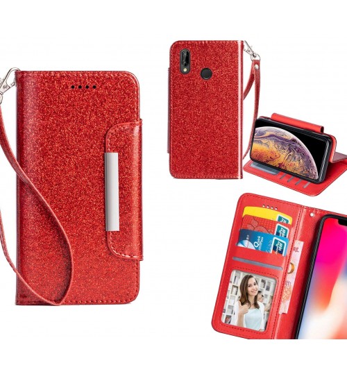 Huawei P20 lite Case Glitter wallet Case ID wide Magnetic Closure