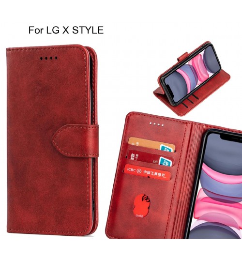 LG X STYLE Case Premium Leather ID Wallet Case