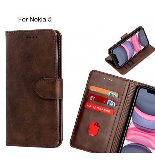 Nokia 5 Case Premium Leather ID Wallet Case