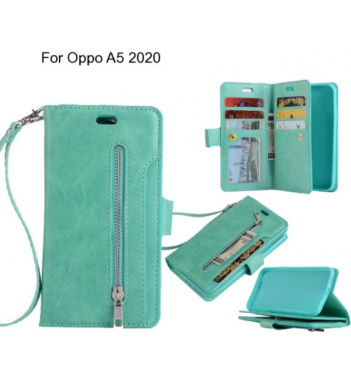 Oppo A5 2020 case 10 cards slots wallet leather case with zip