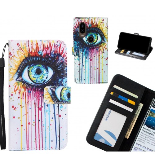 MOTO P40 case 3 card leather wallet case printed ID