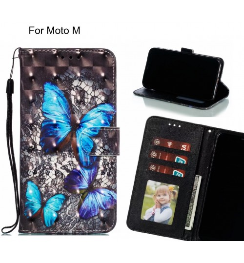 Moto M Case Leather Wallet Case 3D Pattern Printed