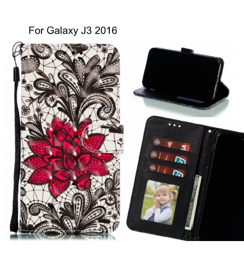 Galaxy J3 2016 Case Leather Wallet Case 3D Pattern Printed