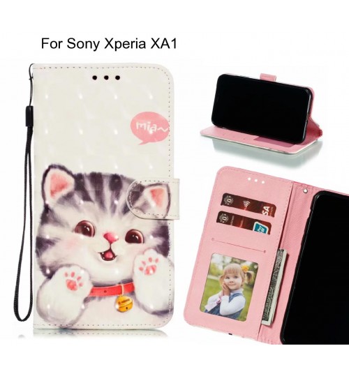 Sony Xperia XA1 Case Leather Wallet Case 3D Pattern Printed