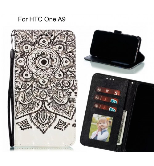 HTC One A9 Case Leather Wallet Case 3D Pattern Printed