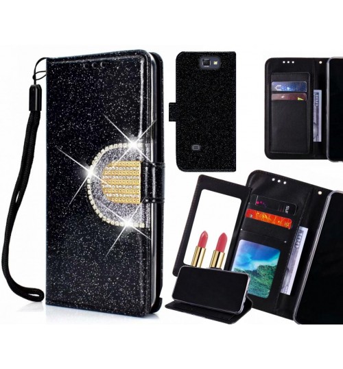 Galaxy Note 2 Case Glaring Wallet Leather Case With Mirror