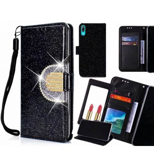 Huawei Y7 Pro 2019 Case Glaring Wallet Leather Case With Mirror