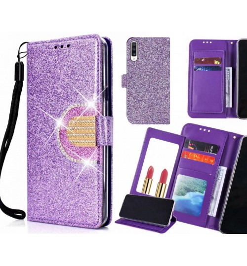 Samsung Galaxy A70 Case Glaring Wallet Leather Case With Mirror