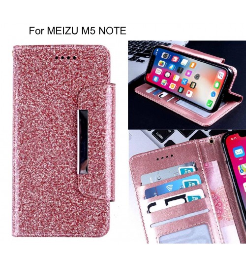 MEIZU M5 NOTE Case Glitter wallet Case ID wide Magnetic Closure