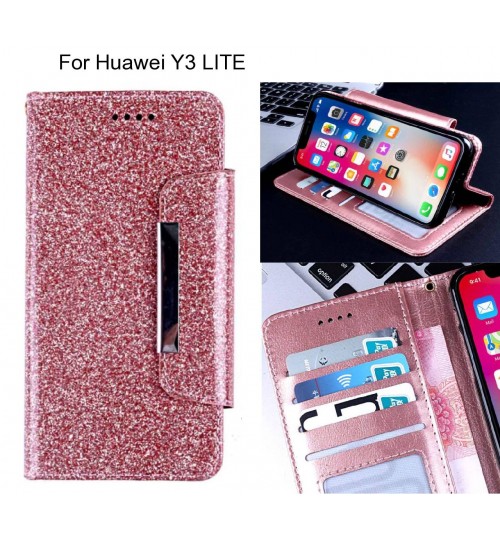 Huawei Y3 LITE Case Glitter wallet Case ID wide Magnetic Closure