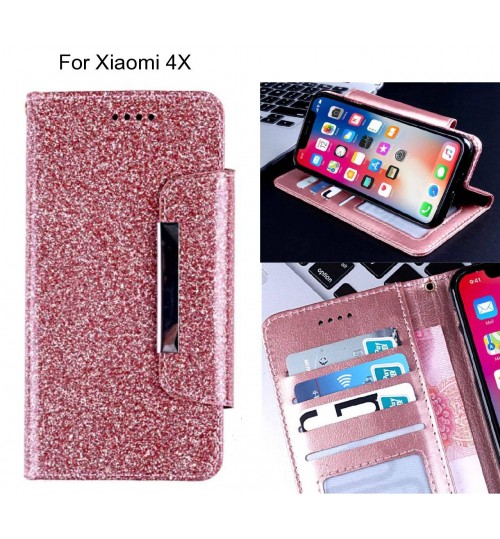 Xiaomi 4X Case Glitter wallet Case ID wide Magnetic Closure