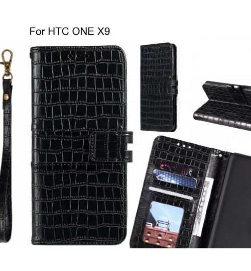 HTC ONE X9 case croco wallet Leather case