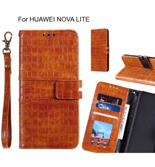 HUAWEI NOVA LITE case croco wallet Leather case