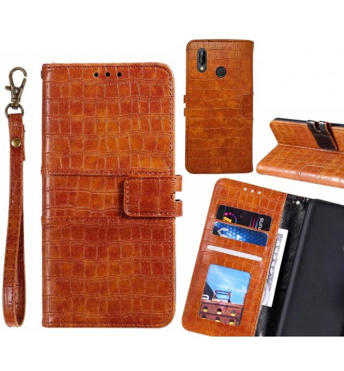 Huawei P20 lite case croco wallet Leather case