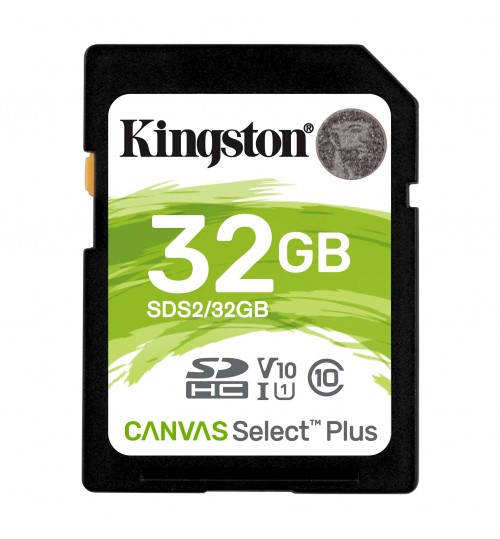 KINGSTON 32GB MICROSDHC CANVAS SELECT PLUS CL10 UHS-I CARD + SD ADAPTER UP TO 100/85 MB/S READ/WRITE