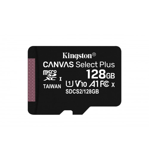 KINGSTON 128GB MICROSDXC UHS-1 CANVAS SELECT PLUS MEMORY CARD WITH SD ADAPTER