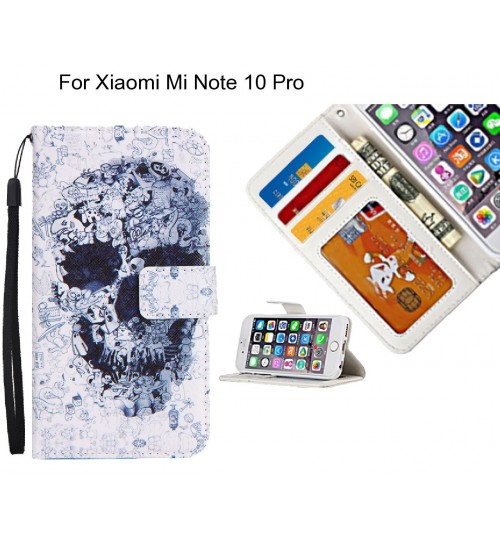 Xiaomi Mi Note 10 Pro case 3 card leather wallet case printed ID